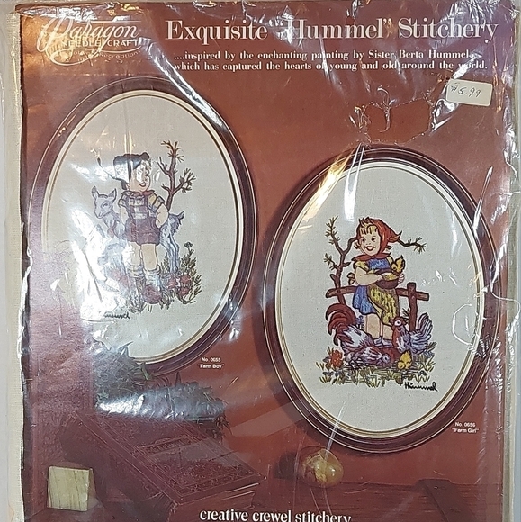 Vtg Paragon Needlecraft Exquisite Hummel Stitchery Embroidery Kit Farm Boy 0655 - Picture 1 of 9